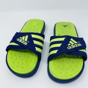 lime green adidas slides